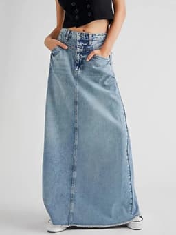 Women Skirts Denim Sexy Wrap Buttocks Dress High Waist Solid Vestidos Casual Patchwork Pockets Ankle Length Washing Slim