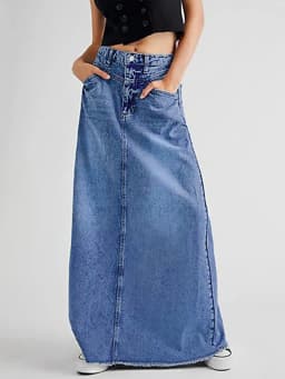 Women Skirts Denim Sexy Wrap Buttocks Dress High Waist Solid Vestidos Casual Patchwork Pockets Ankle Length Washing Slim