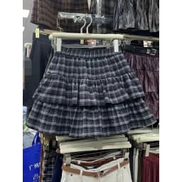Autumn Woman Vintage Plaid Cake Shirt Spicy Girls Harajuku Sweet Y2k Mini Skirt Japanese Style Fashion Lace Skirt Chic