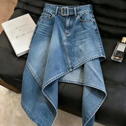 New fashion slimming skirt washed denim irregular half skirt for women, summer