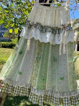 Matakawa Spring Autumn Floral Long Skirts Japanese Style Vintage Sweet Women Skirt Fashion Elegant Ruffles A-line Faldas Mujer
