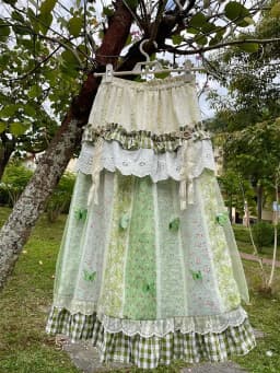 Matakawa Spring Autumn Floral Long Skirts Japanese Style Vintage Sweet Women Skirt Fashion Elegant Ruffles A-line Faldas Mujer