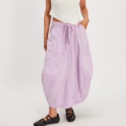 Women Y2k Cargo Parachute Long Skirt Asymmetrical Hem Pleated Bubble Maxi Skirts with Pockets Spring Fall Vintage Streetwear