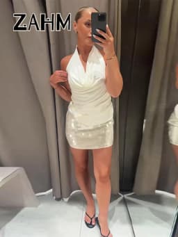 Sexy Sequin Mini Skirts Women Slim High Street Fashion Chic Shiny Skirt Female 2026 Spring Summer New Beach Holiday Skirts Lady