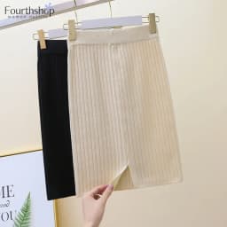 2026 New Korean Fashion Knitted Skirts Women Casual Elegant High Waisted Elastic Office Lady Skirts Solid Mini Skirt