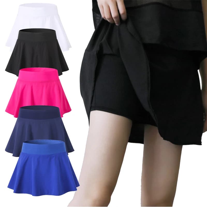 2020 Sports Tennis Skorts Fitness Short Skirt Badminton breathable Quick drying Women Sport Anti Exposure Tennis Skirt