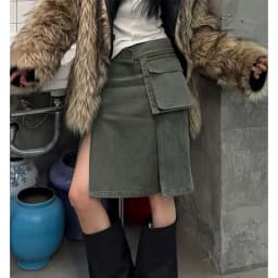 Y2K 2000S Cargo Mini Skirt Women Streetwear Sexy Split Asymmetrical Skirts Summer Gyaru Harajuku Grunge Casual Design Faldas New