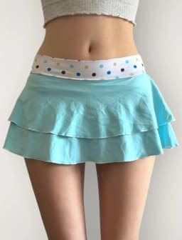Women's skirts 2000s Retro Fairy Cute Multi-layers Skirt Vintage Polka Dot Ruffles Mini Skirt E-girl Kawaii Y2k streetwear skirt