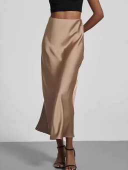 Women's Fashion Satin Long Skirt High Waist Solid Color Casual Basic Fishtail Skirt Chic Summer Party Clothing 2026