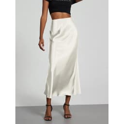 Women's Fashion Satin Long Skirt High Waist Solid Color Casual Basic Fishtail Skirt Chic Summer Party Clothing 2026