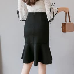 Oversized Fashion Women Skirt 2026 Sexy High Waist Skirts Ruffle Bodycon Korean Style Office Lady Midi Pencil Skirt Jupe Femme