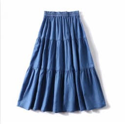 Women High Waist long Skirt 2025 Autumer brand Denim ruffled skirts casual vinatge Summer cotton skirts vestidos vintage clothes