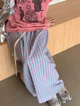 Aoaiiys Casual Skirts Women Plaid Vintage Long Skirt 2026 Fashion Korean High Waist Loose Skirt Summer New Female A-Line Skirts