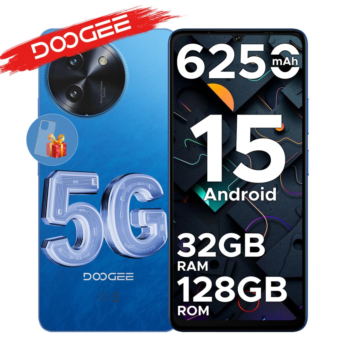 DOOGEE Note 59 5G Smartphone "120Hz 32 Go RAM (8 + 24) 128 Go ROM large capacity battery 6250 mAh Android 15 NFC Phone