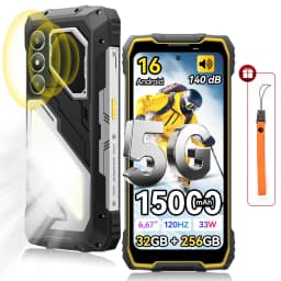 Blackview OSCAL PILOT 5 5G AI Rugged Phone,8(+24)GB RAM 256GB ROM UNISOC T8100,6.67 Inch 120Hz Display,15000mAh 33W Fast Charging,NFC,5W Built‑in Speaker,16MP+13MP Camera,Android 16 Outdoor Smartphone