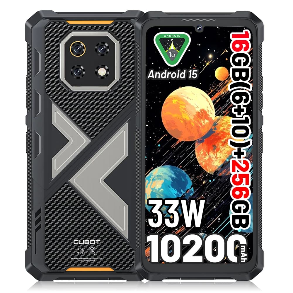 Cubot KingKong ES 3 Rugged Smartphone 16GB(6+10)+256GB Android 15 10200mAh 33W 6.745''120Hz 4G Mobile Phone NFC/GPS 48MP+16MP