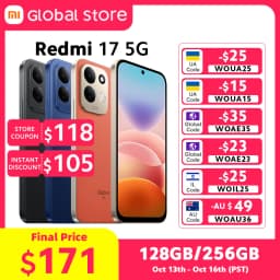 Redmi 17 5G Smartphone Global Version Snapdragon® 4 Gen 5 CPU 50MP Camera 7500mAh 45W Turbo Charging NFC 6.9" Display 120Hz