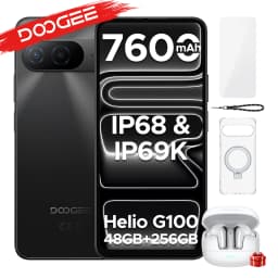 DOOGEE B10 Smartphone IP68 Waterproof Android 16 6.63”Helio G100 7600mAh Battery 48GB RAM(6+42) 256GB ROM Google Pay Supports