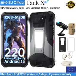 8849 Tank X Unihertz 220 Lumen Projector Rugged Phone Support 1080P Android 15 Smart Phone 17600mAh 32GB 512GB 5G Dimensity 8200