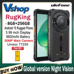 Ulefone RugKing Rugged Phone 8GB+128GB/256GB 5.99 inch Android 15 9600mAh 50MP Camera Unisoc T7255 NFC Global Version Smartphone