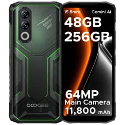 DOOGEE Blade20 Plus Rugged Phone 48GB+1TB 6.6" 120Hz Display 11800mAh Large Battery Helio G100 64MP Camera NFC Gemini AI NFC Android 16 Smartphone