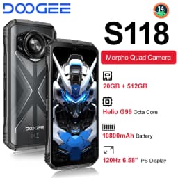 DOOGEE S118 Rugged Phone 6.58" FHD+ Screen Helio G99 Telephon Portable 8GB+512GB 10800mAh 50MP Triple Smartphone Android 14 NFC