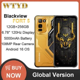 Blackview FORT 5 Rugged Phone 12GB+256GB 6.78'' Android 16 Helio G100 108MP Camera 5000mAh NFC 4G Smartphone