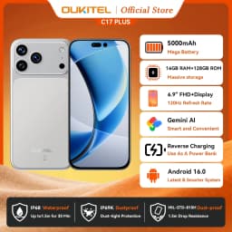 OUKITEL C17 PLUS Smartphone Global Version 6.9'' 16GB(4+12)+128GB 120Hz NFC Gemini AI