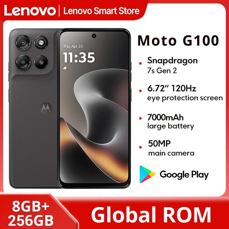 Motorola Moto G100 SmartPhone 5G Global ROM 6.72-inch FHD 120Hz Display Snapdragon 7s Gen 2 IP64 7000mAh 50MP Camera Cellphone