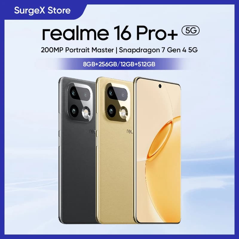 realme 16 Pro Plus 5G Smartphone Snapdragon 7 Gen 4 Chipset 200MP Wide-angle Camera 6.8" 144Hz AMOLED Display