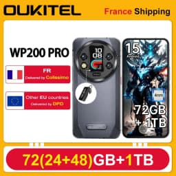 OUKITEL WP200 Pro 5G 72(24+48)GB+1TB Rugged Mobile Phone Android 15 6.7'' 120Hz 108MP+32MP 8800mAh 45W Dual SIM/AI/NFC