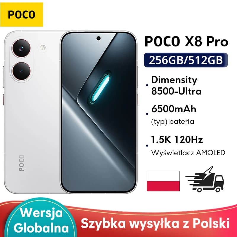 POCO X8 Pro Global Version Dimensity 8500-Ultra 50Mp Sony Lmx882 with Ois Ultra-Bright 1.5K 120Hz Amoled Display 6500 Mah (Typ.) Battery with 100W Hypercharge