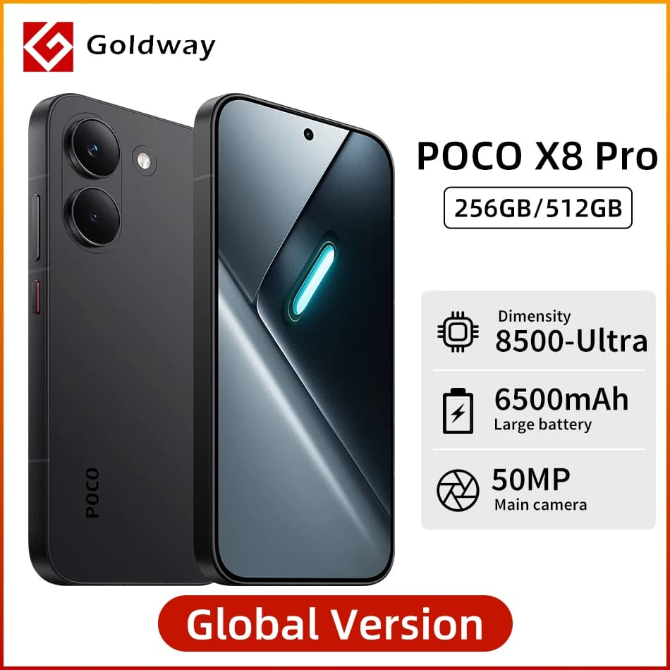 POCO X8 Pro Global Version Dimensity 8500-Ultra 6500mAh 100W HyperCharge 50MP OIS Camera 6.59" 1.5K 120Hz AMOLED 5G Mobile Phone