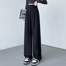 Hot Sale Lady Korean High Waist Suit Pants Female Comfortable Daily Straight Leg Trousers Women Classic Fashion Solid Pants