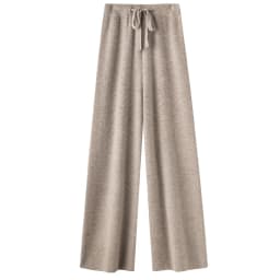 High Waist Wool Knitted Wide Leg Pants Women's Outerwear Autumn Winter Thickened Floor-Length Straight Cut Casual Trousers