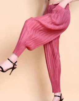 Miyake Fashion Classic Versatile Carrot Pants Loose High Elasticity Folded Small Legged Haren Pants for Women