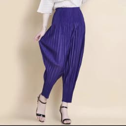 Miyake Fashion Classic Versatile Carrot Pants Loose High Elasticity Folded Small Legged Haren Pants for Women