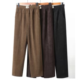 Women Trousers New Elastic High Waisted Corduroy Pants Loose Autumn Casual Pants Female Winter Fleece Warm Straight Pants 7XL8XL