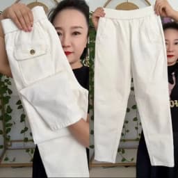 2026 New Korean Autumn Winter Corduroy Harem Pants Women Elastic High Waist Loose Solid Color Casual All-Match Female Trousers