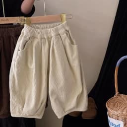 Unisex Kids Casual Long Pants 2025 Spring Autumn Collection Trendy Corduroy Sporty Wide Leg Trousers for Baby Boys And Girls