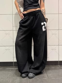 Casual hip-hop retro blue sweatpants Y2K Harajuku street pants rock roll women's trendy oversized washed loose wide-leg pants