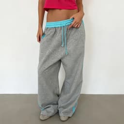 Women Y2K Color Block Wide Leg Sweatpants Waistband Loose Baggy Gothic Fashion Trousers American Retro Streetwear Casual Joggers