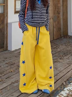 American Vintage Stars Sweatpants Women Oversize High Waist Y2K Yellow Pants Fall Winter Streetwear Female Retro Loose Trousers