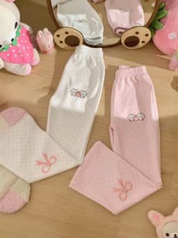 Japanese Kawaii Pants Full Length Women Cartoon Pattern Casual Sweet Harajuku Y2K Aesthetic Subculture Spring Cute Pants 2026