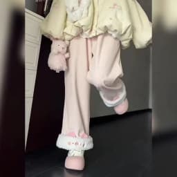 Japanese Kawaii Pants Full Length Women Cartoon Pattern Casual Sweet Harajuku Y2K Aesthetic Subculture Spring Cute Pants 2026