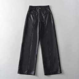 American Retro Washing Color Brown Wide Leg PU Leather Pants Woman High Waist Loose Long Straight Trousers Casual Bottom