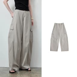 TOYOUTH Women's High Waist Wide Leg Banana Pants 2026 Summer New Multi Pocket Casual Trousers, Breathable Linen Blend