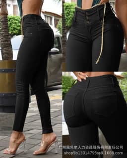 High Waist Pocket Design Skinny Pants Women Pant High Waist Trousers Slim Fit Sexy Pencil Pants Capris 2023 White Autumn Winter
