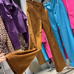 YOLOAgain Real Suede Trousers Women Genuine Sheepskin Straight Pants Female
