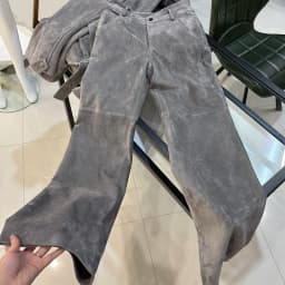 YOLOAgain Real Suede Trousers Women Genuine Sheepskin Straight Pants Female